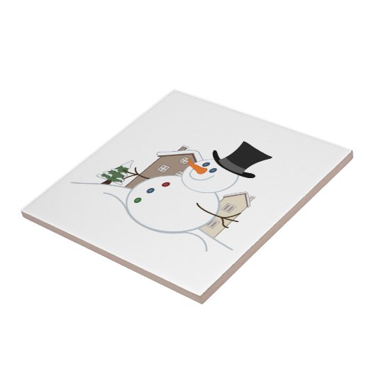 Glückliche Weihnachtsschneemobillustration Fliese (Seite)