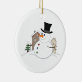 Glückliche Weihnachtsschneemobillustration Keramik Ornament (Rechts)
