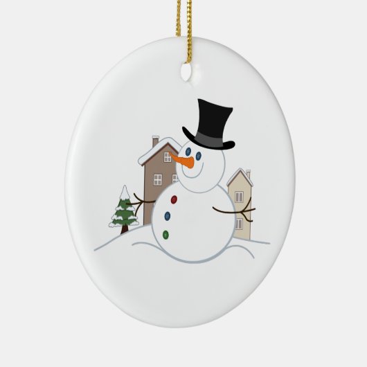 Glückliche Weihnachtsschneemobillustration Keramik Ornament (Rechts)