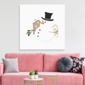 Glückliche Weihnachtsschneemobillustration Leinwanddruck (Insitu (Wohnzimmer))
