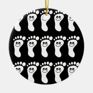 Glückliche weiße Füße Keramikornament