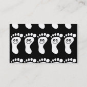 Glückliche weiße Füße, Visitenkarte (Rückseite)