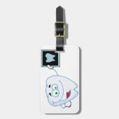 Glückliche weiße Zahn-Gepäckanhänger Gepäckanhänger (Vorderseite vertikal)