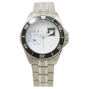 Glückliche weiße Zahn-Uhr Armbanduhr