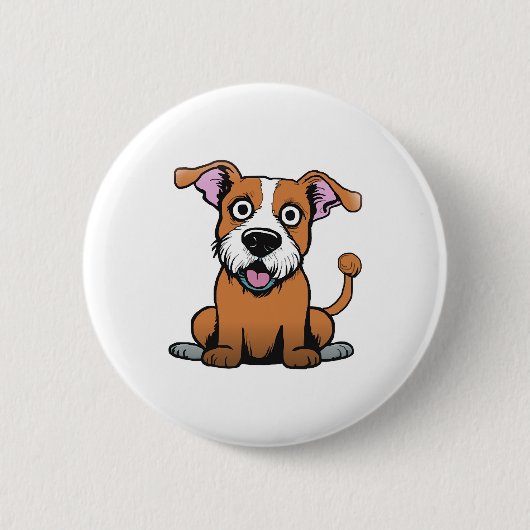 Glückliche Welpen-Parade Button (Vorderseite)