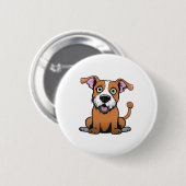 Glückliche Welpen-Parade Button (Vorne & Hinten)