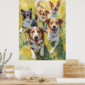Glückliche Welpen  Poster (Küche)