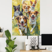 Glückliche Welpen  Poster (Heimbüro)