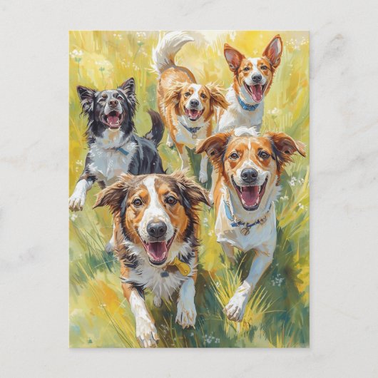 Glückliche Welpen  Postkarte (Vorderseite)