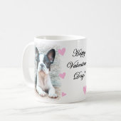 Glückliche Welpen-Tasse der französischen Kaffeetasse (Vorderseite Links)