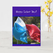 Glückliche Werktagballon-Grußautos Karte (Gelbe Blume)