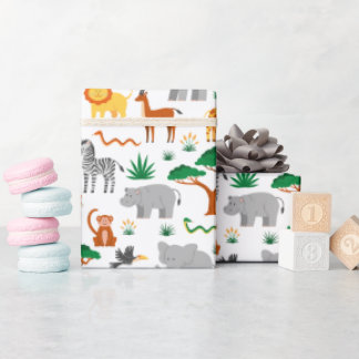 Glückliche wilde Tiere in der Savanne Geschenkpapi Geschenkpapier