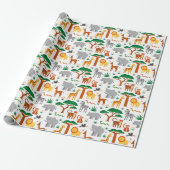 Glückliche wilde Tiere in der Savanne Geschenkpapi Geschenkpapier (Ungerollt)