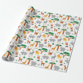 Glückliche wilde Tiere in der Savanne Geschenkpapi Geschenkpapier (Ungerollt)