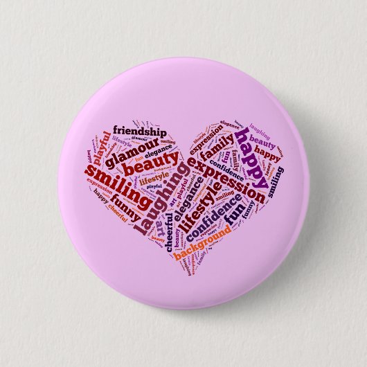 Glückliche Worte Button (Vorderseite)