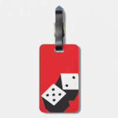 Glückliche Würfel mit kundengerechtem Text Gepäckanhänger (Rückseite vertikal)