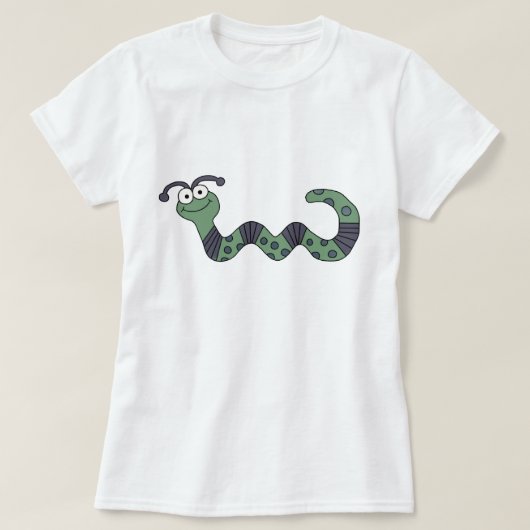Glückliche Wurm-T-Shirts und Geschenke T-Shirt (Design vorne)