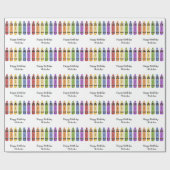 Glückliche Zeichenstifte Geschenkpapier (Flach)