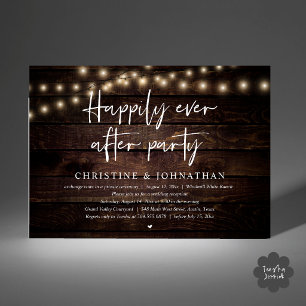 Glückliche Zeit nach der Hochzeit Party, Rustikale Einladung