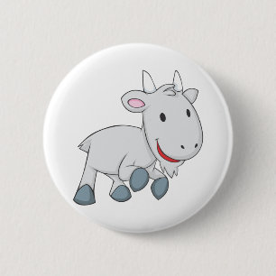 Glückliche Ziege Button