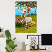 Glückliche Ziege Poster (Heimbüro)