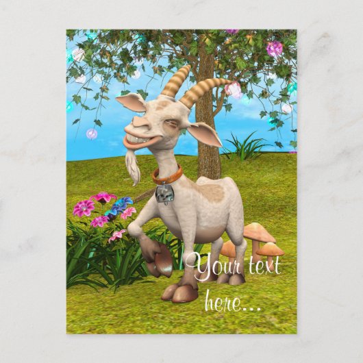 Glückliche Ziege Postkarte (Vorderseite)