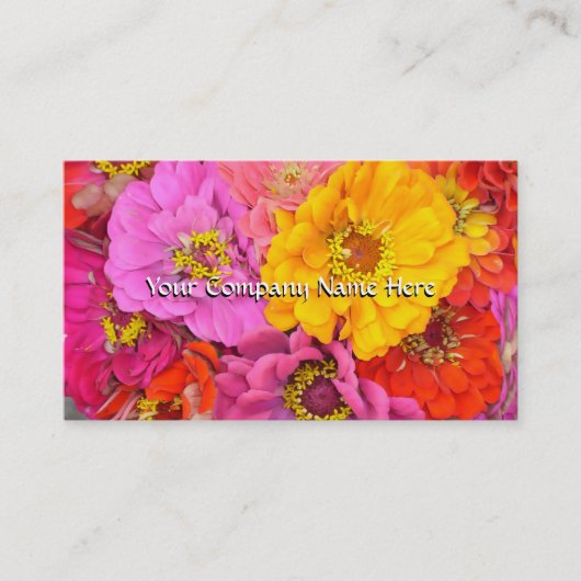 Glückliche Zinnias-kundengerechte Visitenkarte (Vorderseite)