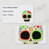 Glückliche Zuckerschädel-Kunst Visitenkarte (Vorne/Hinten)