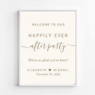 Glückliche-Zukunft-Party Hochzeitsempfang Willkomm Poster