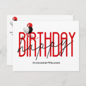 Glückliche zum Geburtstag Party Ballons einladen Einladungspostkarte (Vorne/Hinten)