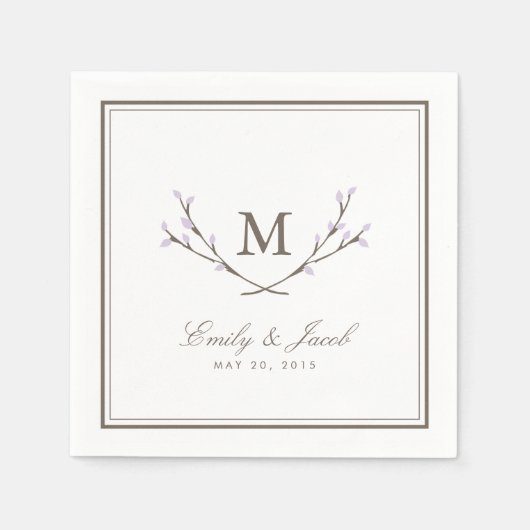 Glückliche Zweige Hochzeit Serviette (Vorderseite)