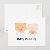 GlücklicheHochzeit Postkarte (Vorne/Hinten)