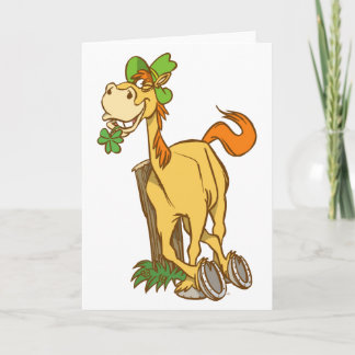 Glücklichen Daygrußkarte Cartoon Pferd-St.patrick Karte