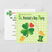 Glücklichen glücklichen St Patrick TagesParty Einladung (Vorne/Hinten)