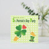 Glücklichen glücklichen St Patrick TagesParty Einladung (Stehend Vorderseite)