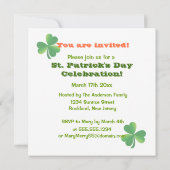 Glücklichen glücklichen St Patrick TagesParty Einladung (Rückseite)