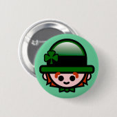 Glücklichen St Patrick Knopf Button (Vorne & Hinten)