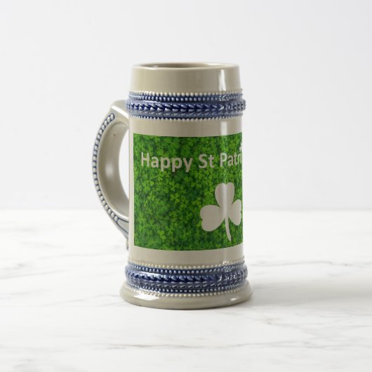 Glücklichen St Patrick Tag Bierglas (Vorderseite Links)