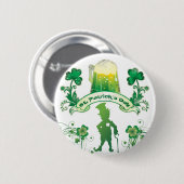 Glücklichen St Patrick Tag Button (Vorne & Hinten)