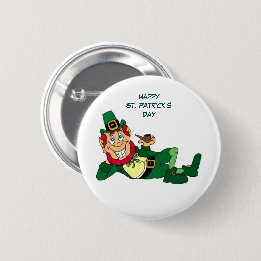 Glücklichen St Patrick Tag Button (Vorne & Hinten)