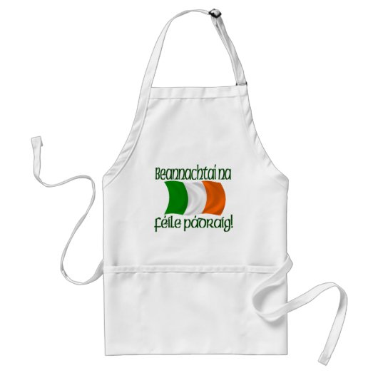 Glücklichen St Patrick Tag (Gälisch) Schürze (Vorne)