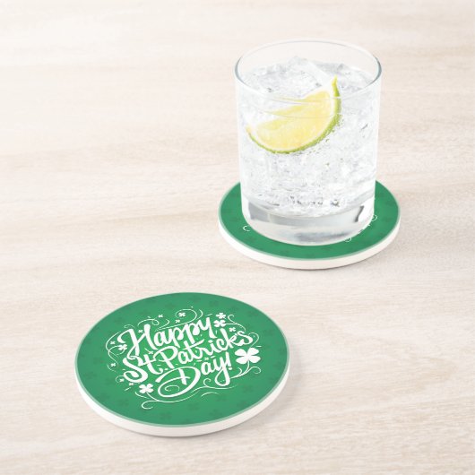 Glücklichen St Patrick Tag Getränkeuntersetzer (Seite)