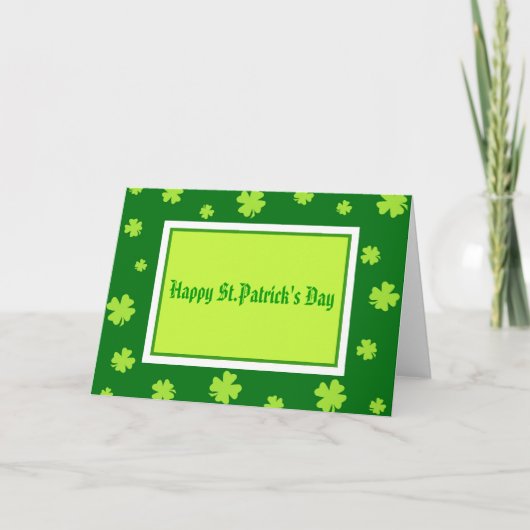 Glücklichen St Patrick Tag - Karte (Vorderseite)