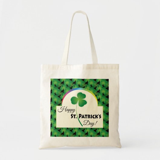 Glücklichen St Patrick Tag, Kleeblatt und Tragetasche (Vorne)