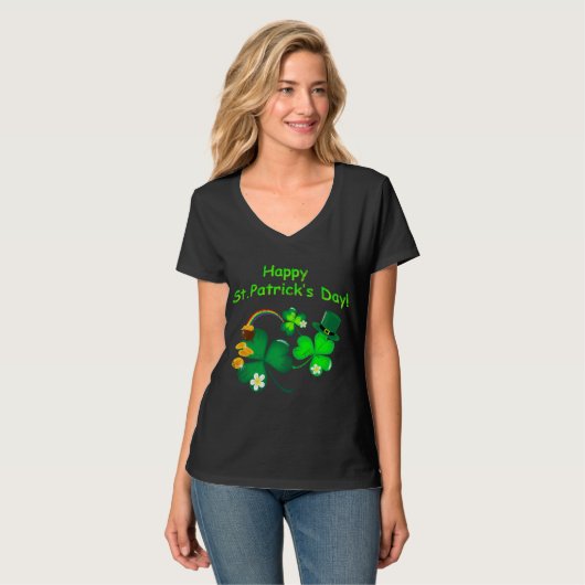 Glücklichen St Patrick Tag T-Shirt (Vorderseite Vollansicht)