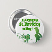 Glücklichen St Patrick, Tages! Button (Vorne & Hinten)