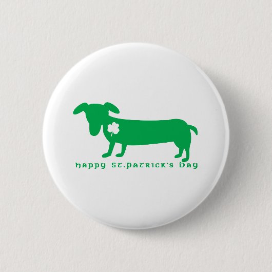 Glücklichen St Patrick TagesDackel Button (Vorderseite)