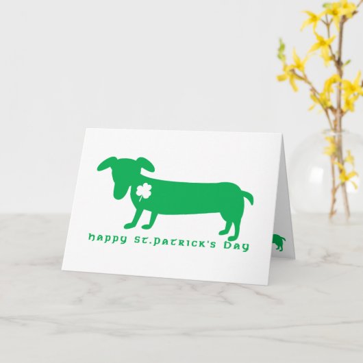 Glücklichen St Patrick TagesDackel Karte (Gelbe Blume)