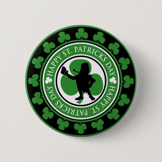 Glücklichen St Patrick Tagesknopf Button (Vorderseite)