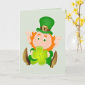 Glücklichen St Patrick Tageskobold Karte (Gelbe Blume)